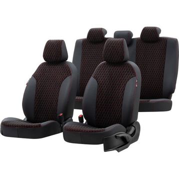 Otom Fiat Brava 1996-2004 Özel Üretim Amsterdam Design Tay Tüyü Siyah - Kırmızı Oto Koltuk Kılıfı