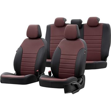 Otom Fiat Doblo 2006-2013 Özel Üretim İstanbul Design Bordo - Siyah Oto Koltuk Kılıfı
