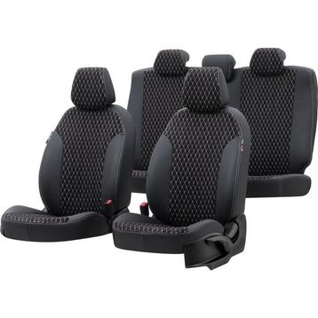 Otom Fiat Palio 1998-2012 Özel Üretim Amsterdam Design Tay Tüyü Siyah - Beyaz Oto Koltuk Kılıfı