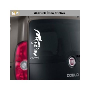 Otomarketin 15 cm Kemal Atatürk İmza Oto Sticker