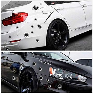 Otomarketin Mermi ve Yara Şeklinde 3D Oto Sticker