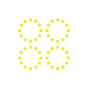 Otomarketin Sarı 3x3 cm 4 Adet Plaka Ab Yıldızı Oto Sticker