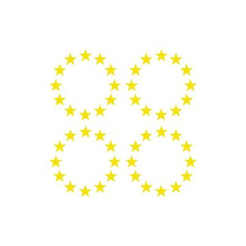 Otomarketin Sarı 3x3 cm 4 Adet Plaka Ab Yıldızı Oto Sticker