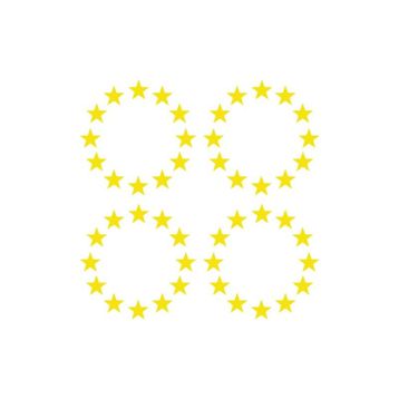 Otomarketin Sarı 3x3 cm 4 Adet Plaka Ab Yıldızı Oto Sticker