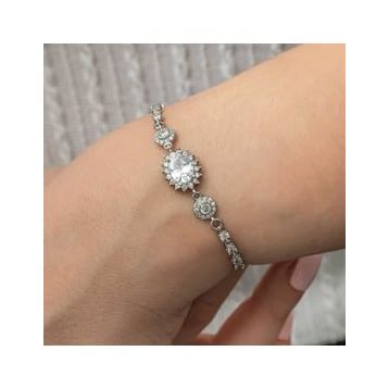 ​Oval Su Yolu Kadın Gümüş Bileklik