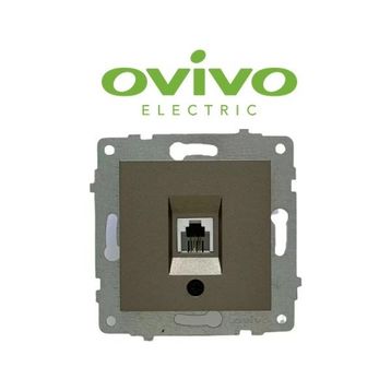 Ovivo Grano Antrasit Çerçevesiz Nümeris Telefon Prizi