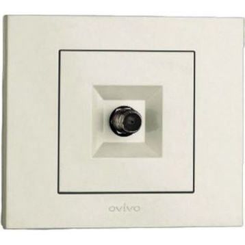 Ovivo Mina Beyaz Renk Çerçeve Dahil 15 Adet F Tip Uydu TV Konnektör