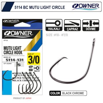 Owner 5114 Mutu Light Black Chrome Japon İğne