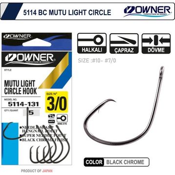 Owner 5114 Mutu Light Black Chrome Japon İğne