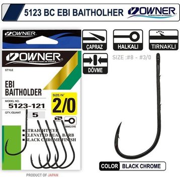 Owner 5123 Ebi Baitholder Black Chrome İğne