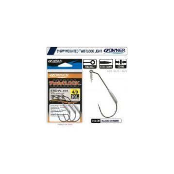 Owner 5167W Weighted Twistlock Light Black Chrome İğne