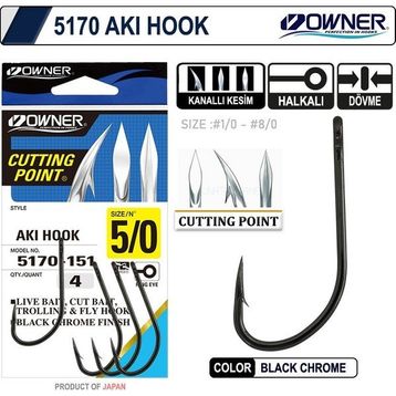 Owner 5170 Aki Hook Black Chrome İğne