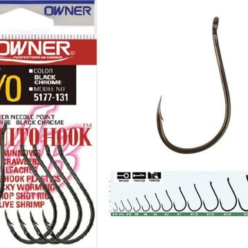 Owner 5177 Mosquito Hook Black Chrome Olta İğnesi