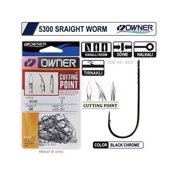 Owner 5300 Straight Shank Black Chrome İğne
