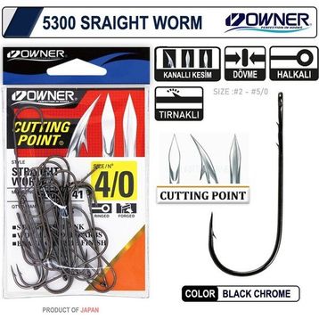 Owner 5300 Straight Shank Black Chrome İğne