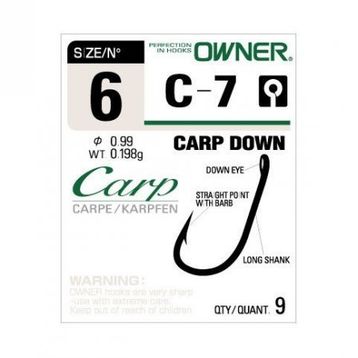 Owner 53267 C-7 Carp Down Black Chrome Sazan İğnesi