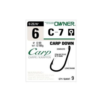 Owner 53267 C-7 Carp Down Black Chrome Sazan İğnesi