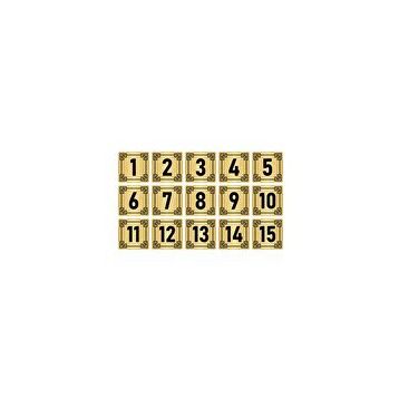 Özarslan Dizayn 10x10 cm Altın Renk 15 Adet Metal Kapı Masa Dolap Numara Levhası