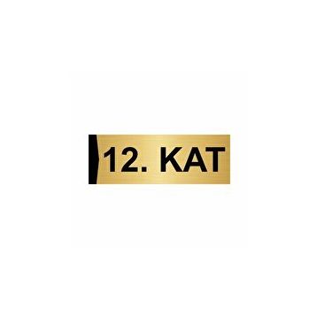 Özarslan Dizayn 12.kat 7x20 cm Altın Renk Metal Yönlendirme Levhası