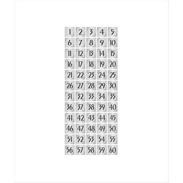 Özarslan Dizayn 3.5x3.5 cm 60 Adet Gümüş Renk Metal Kapı Masa Dolap Numara Levhası