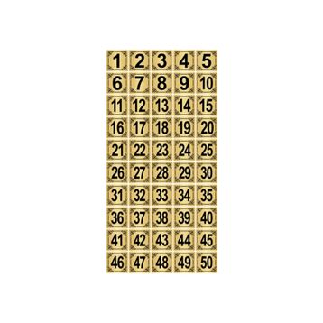 Özarslan Dizayn 3.5x3.5 cm Altın Renk 50 Adet Metal Kapı Masa Dolap Numara Levhası