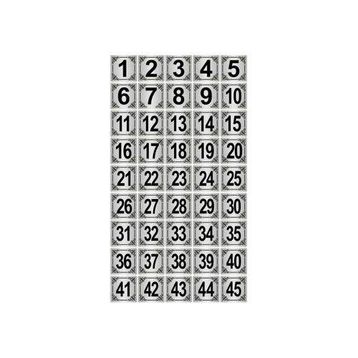Özarslan Dizayn 3.5x3.5 cm Gümüş Renk 45 Adet Metal Kapı Masa Dolap Numara Levhası