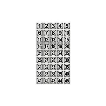 Özarslan Dizayn 3.5x3.5 cm Gümüş Renk 45 Adet Metal Kapı Masa Dolap Numara Levhası