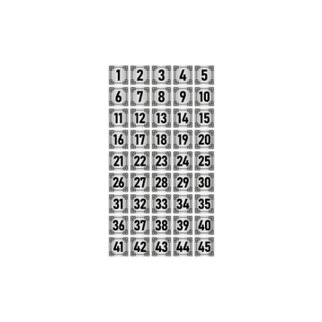 Özarslan Dizayn 3.5x3.5 cm Gümüş Renk 45 Adet Metal Kapı Masa Dolap Numara Levhası