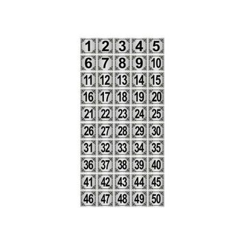 Özarslan Dizayn 3.5x3.5 cm Gümüş Renk 50 Adet Metal Kapı Masa Dolap Numara Levhası