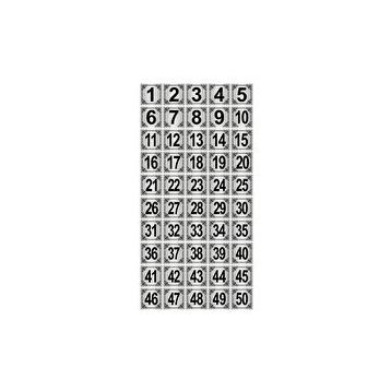 Özarslan Dizayn 3.5x3.5 cm Gümüş Renk 50 Adet Metal Kapı Masa Dolap Numara Levhası