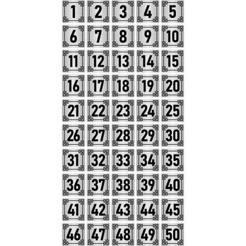 Özarslan Dizayn 3.5x3.5 cm Gümüş Renk 50 Adet Metal Kapı Masa Dolap Numara Levhası