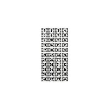 Özarslan Dizayn 3.5x5 cm Gümüş Renk 44 Adet Metal Kapı Masa Dolap Numara Levhası
