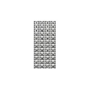 Özarslan Dizayn 3.5x5 cm Gümüş Renk 48 Adet Metal Kapı Masa Dolap Numara Levhası