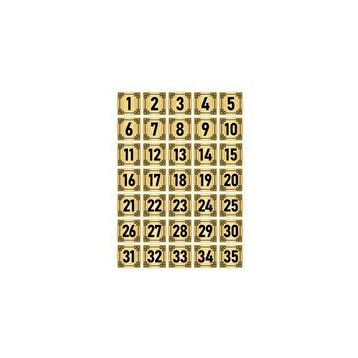 Özarslan Dizayn 4x4 cm Altın Renk 35 Adet Metal Kapı Masa Dolap Numara Levhası