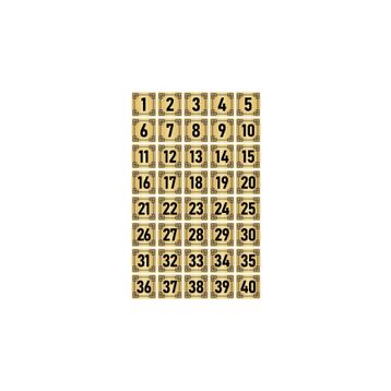 Özarslan Dizayn 4x4 cm Altın Renk 40 Adet Metal Kapı Masa Dolap Numara Levhası