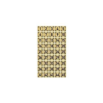 Özarslan Dizayn 4x4 cm Altın Renk 45 Adet Metal Kapı Masa Dolap Numara Levhası