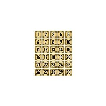Özarslan Dizayn 5x5 cm Altın Renk 30 Adet Metal Kapı Masa Dolap Numara Levhası