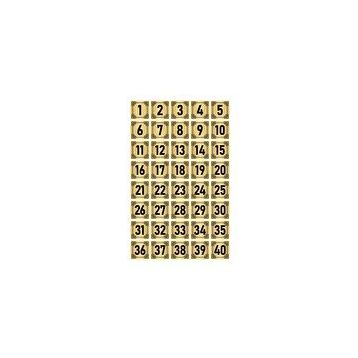 Özarslan Dizayn 5x5 cm Altın Renk 40 Adet Metal Kapı Masa Dolap Numara Levhası