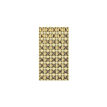 Özarslan Dizayn 5x5 cm Altın Renk 45 Adet Metal Kapı Masa Dolap Numara Levhası