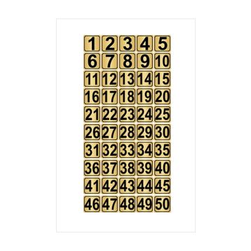 Özarslan Dizayn 5x5 cm Altın Renk 50 Adet Metal Kapı Masa Dolap Numara Levhası
