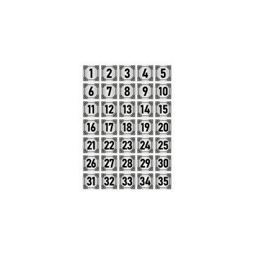 Özarslan Dizayn 5x5 cm Gümüş Renk 35 Adet Metal Kapı Masa Dolap Numara Levhası