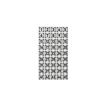 Özarslan Dizayn 5x5 cm Gümüş Renk 45 Adet Metal Kapı Masa Dolap Numara Levhası