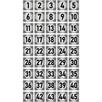 Özarslan Dizayn 5x5 cm Gümüş Renk 45 Adet Metal Kapı Masa Dolap Numara Levhası