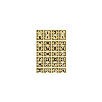 Özarslan Dizayn 5x7 cm Altın Renk 32 Adet Metal Kapı Masa Dolap Numara Levhası
