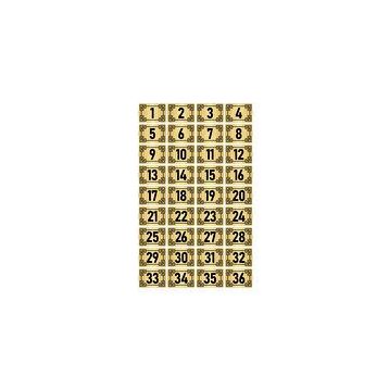 Özarslan Dizayn 5x7 cm Altın Renk 36 Adet Metal Kapı Masa Dolap Numara Levhası