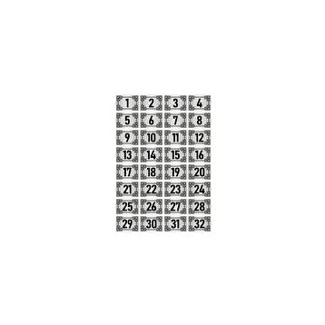 Özarslan Dizayn 5x7 cm Gümüş Renk 32 Adet Metal Kapı Masa Dolap Numara Levhası