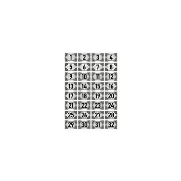 Özarslan Dizayn 5x7 cm Gümüş Renk 32 Adet Metal Kapı Masa Dolap Numara Levhası