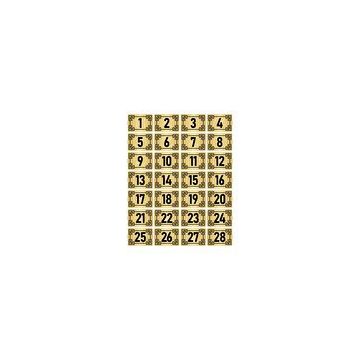 Özarslan Dizayn 7x10 cm Altın Renk 28 Adet Metal Kapı Masa Dolap Numara Levhası