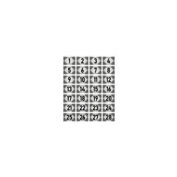 Özarslan Dizayn 7x10 cm Gümüş Renk 28 Adet Metal Kapı Masa Dolap Numara Levhası