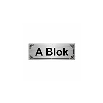 Özarslan Dizayn A Blok 7x20 cm Gümüş Renk Metal Yönlendirme Levhası